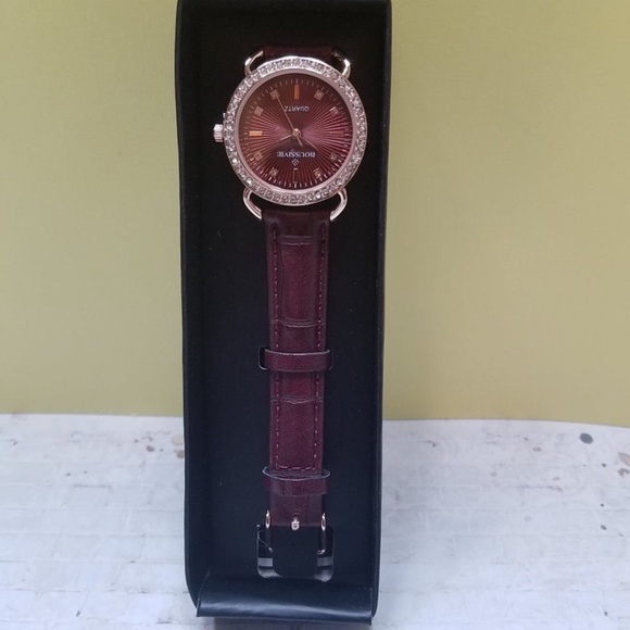 Boussivie Pretty Plum Faux Leather Quartz Watch - Picture 2 of 6